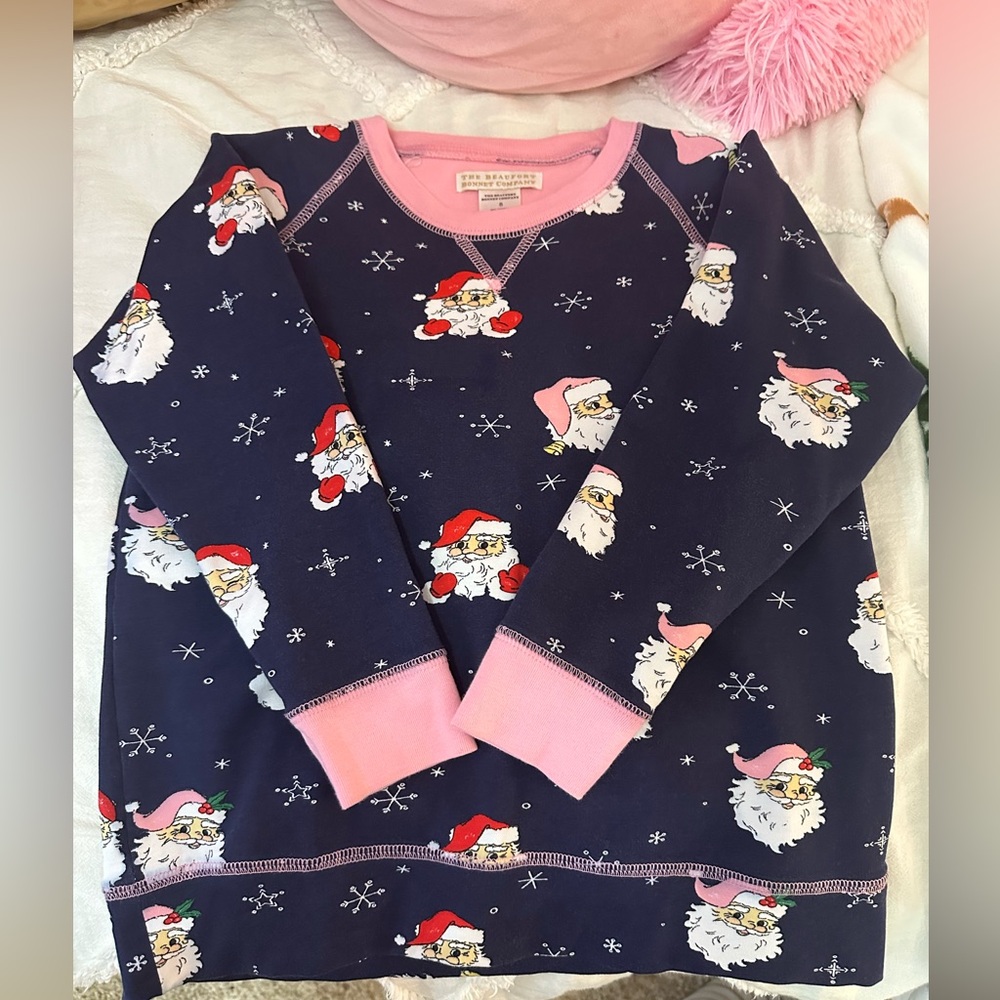 Size 8 Beaufort Bonnet Co size 8 Santa sweatshirt